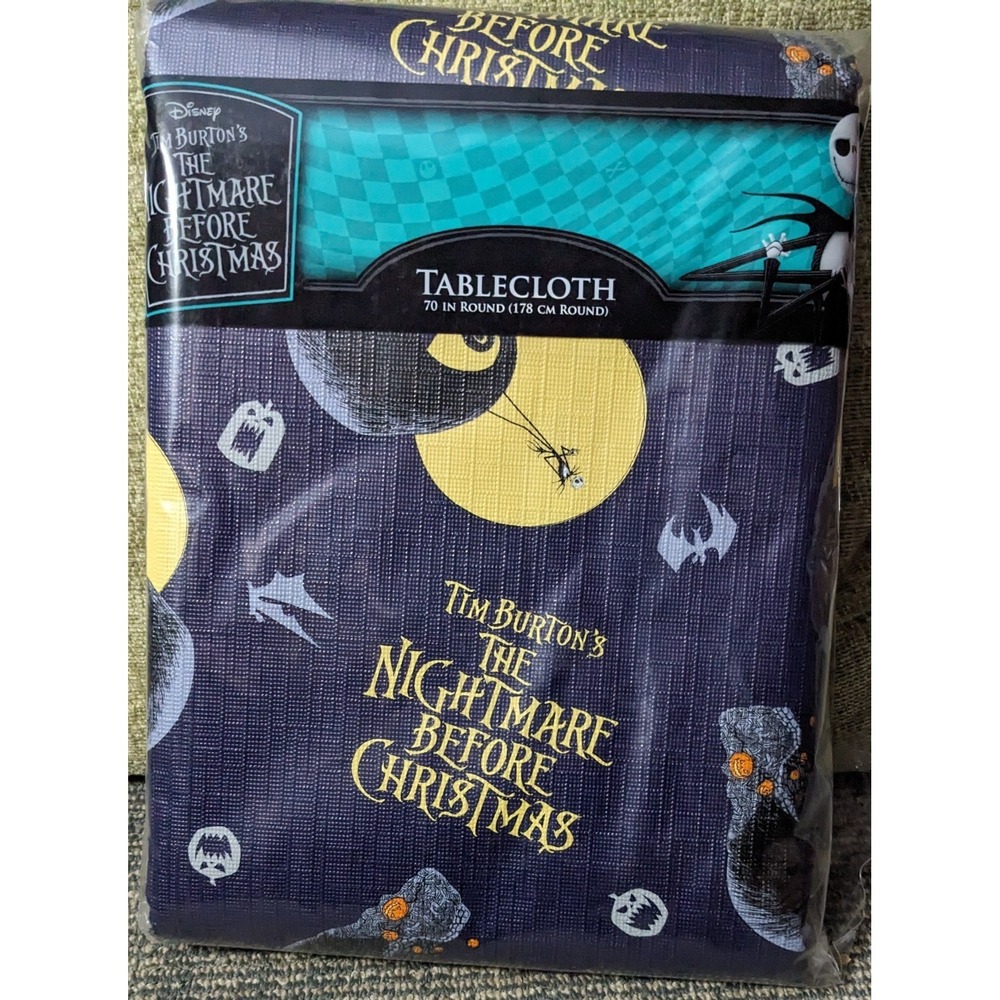 Round Tablecloth The‎ Nightmare Before Christmas 70" Jack & Sally Tim Burton NEW